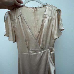 Altar'd State. Champagne Silk Maxi dress. Size Small